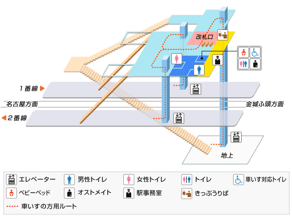 ささしまライブ駅構内図