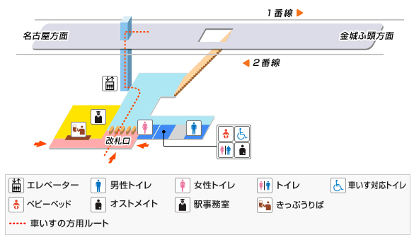 南荒子駅構内図