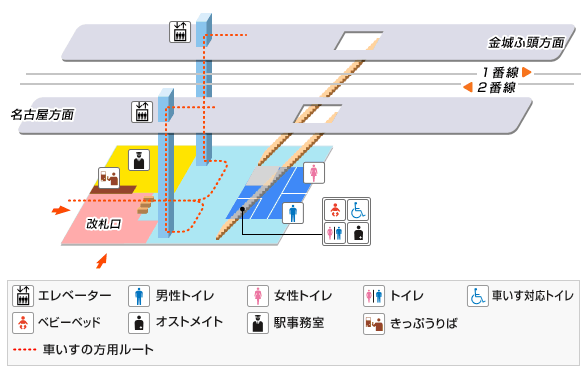 荒子川公園駅構内図