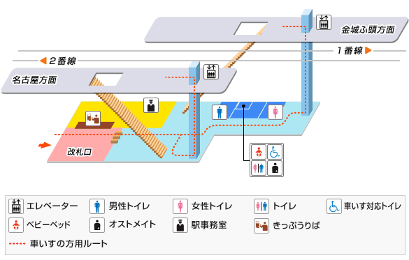 稲永駅構内図
