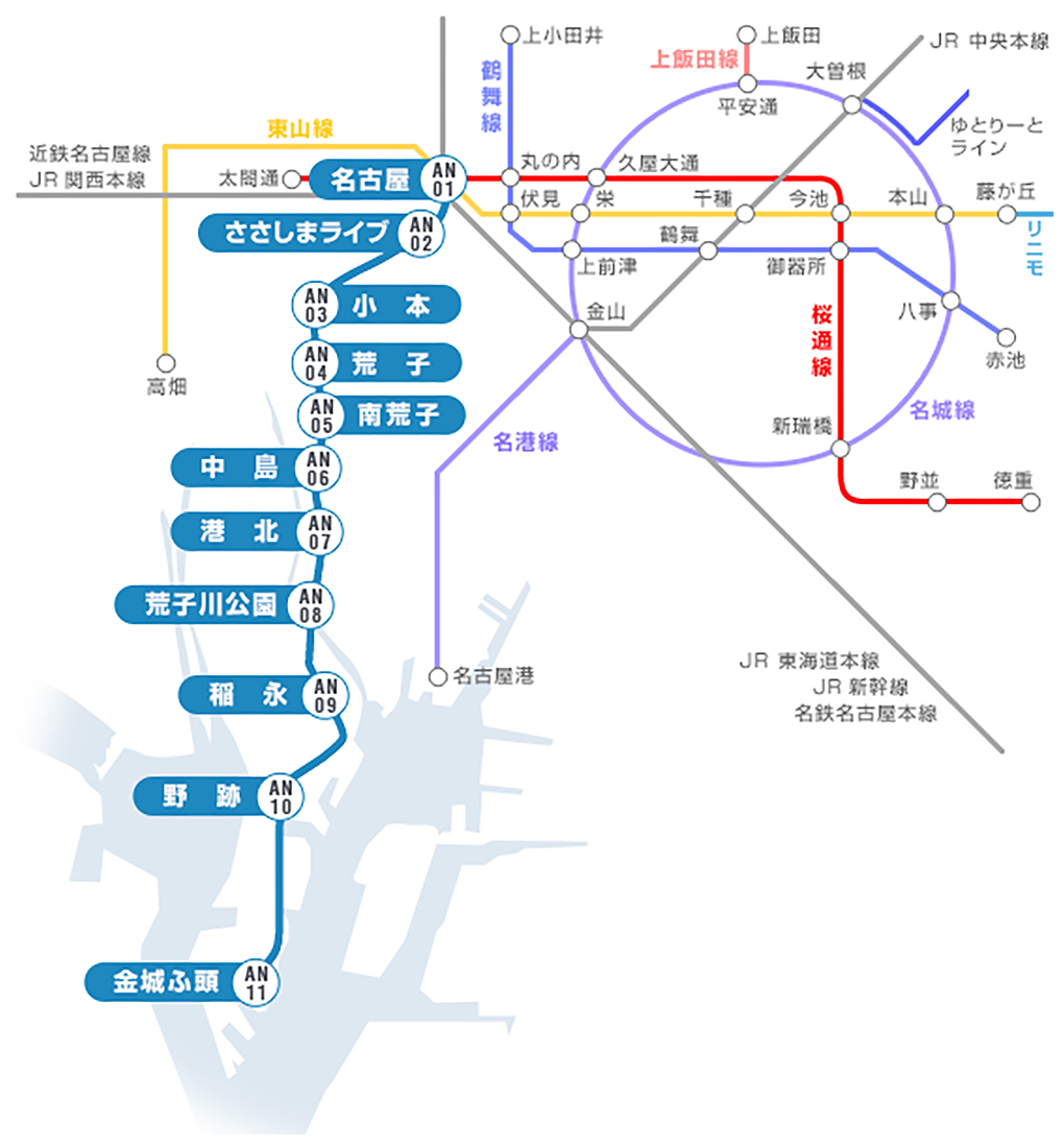 あおなみ線路線図マップ